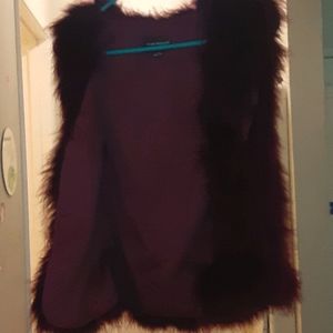 Deep purple Faux feathered vest